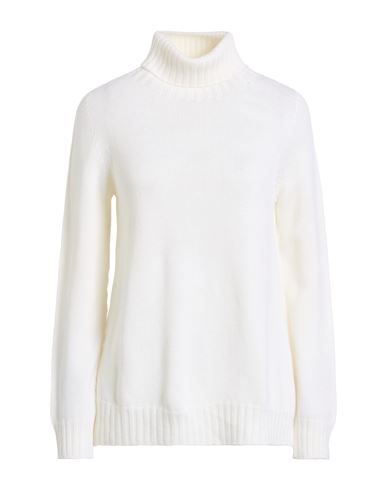 Left End Woman Turtleneck Ivory Size 10 Virgin Wool In White