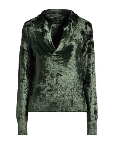 Sapio Woman Sweater Military Green Size 12 Viscose, Polyamide, Polyurethane In Green