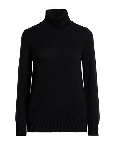Left End Woman Turtleneck Black Size 10 Virgin Wool In Black