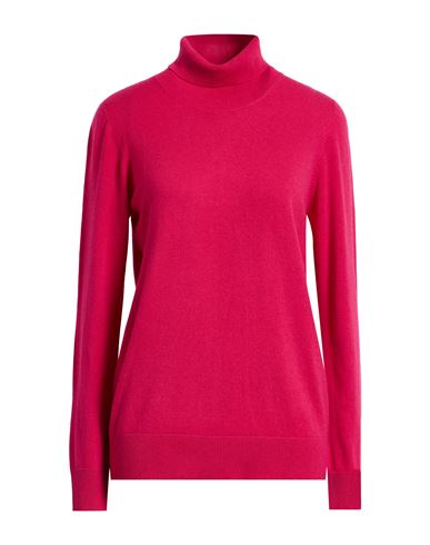 Left End Woman Turtleneck Magenta Size 8 Virgin Wool, Viscose, Cashmere In Pink
