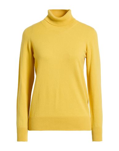 Left End Woman Turtleneck Yellow Size 6 Virgin Wool, Viscose, Cashmere In Yellow