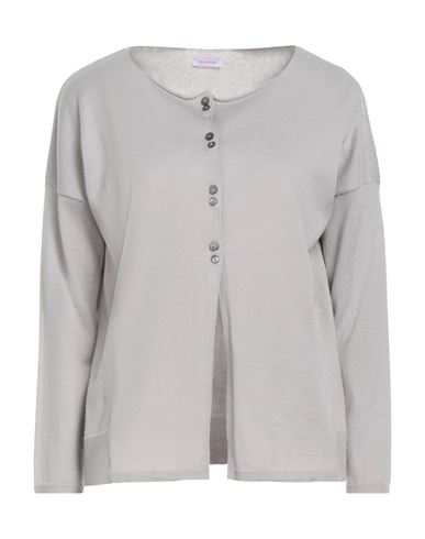 Rossopuro Woman Cardigan Grey Size S Cotton In Gray