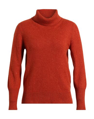 Left End Woman Turtleneck Rust Size 8 Cashmere In Red