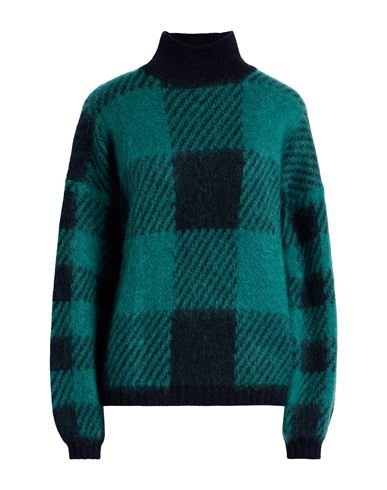 Woolrich Woman Turtleneck Emerald Green Size L Wool, Mohair Wool, Polyamide In Green