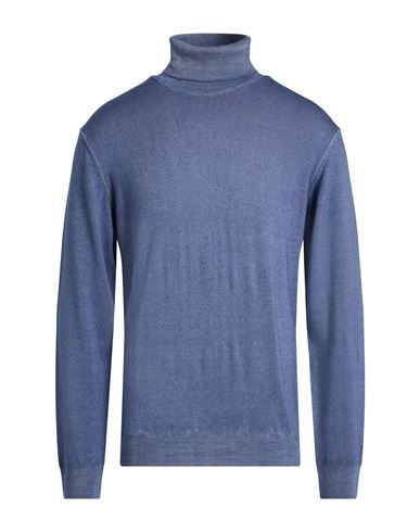 Woolrich Man Turtleneck Slate Blue Size L Wool In Animal Print