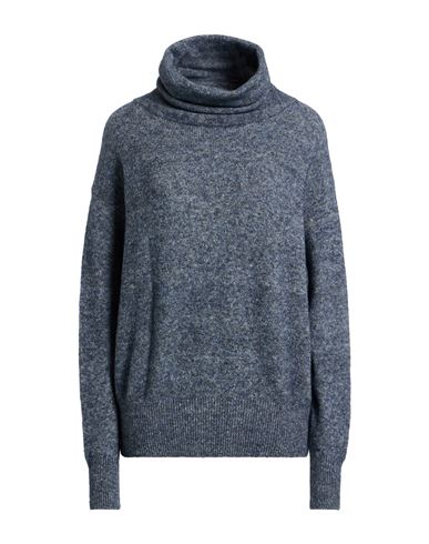 Woolrich Woman Turtleneck Slate Blue Size Xl Cotton, Polyamide, Alpaca Wool, Wool, Elastane In Blue