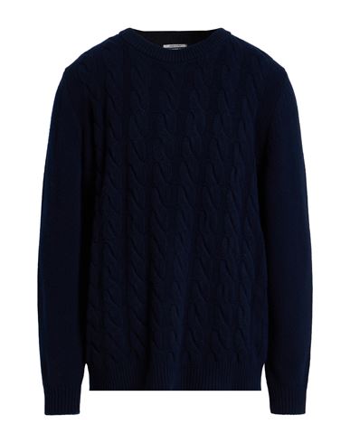 Woolrich Man Sweater Midnight Blue Size L Virgin Wool In Blue