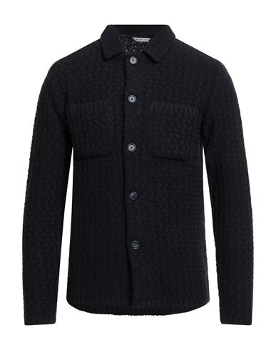 Manuel Ritz Man Cardigan Midnight Blue Size Xxl Acrylic, Virgin Wool, Alpaca Wool In Black