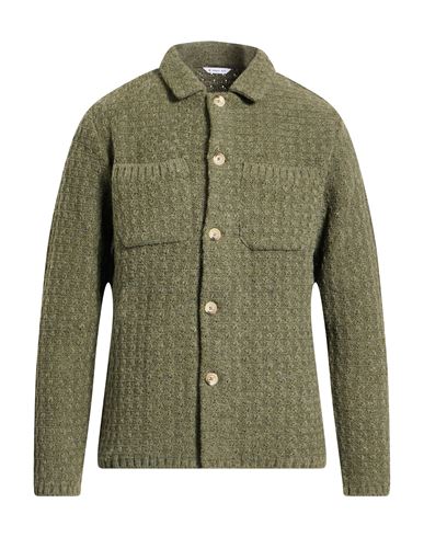 Manuel Ritz Man Cardigan Military Green Size Xxl Acrylic, Virgin Wool, Alpaca Wool In Green