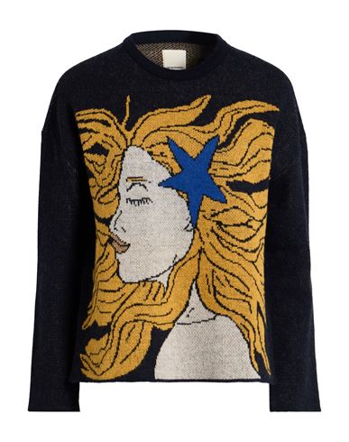 Emporio Armani Woman Sweater Midnight Blue Size L Wool, Polyamide In Blue
