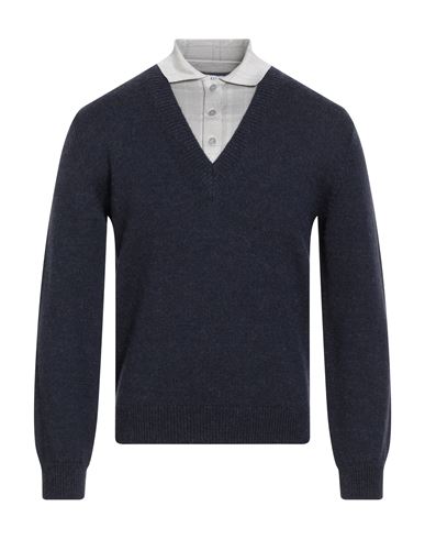Loewe Man Sweater Navy Size M Wool, Alpaca Wool, Elastane, Polyamide In Blue