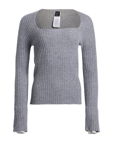 Pinko Ribbed Wool And Cashmere Sweater In Gray