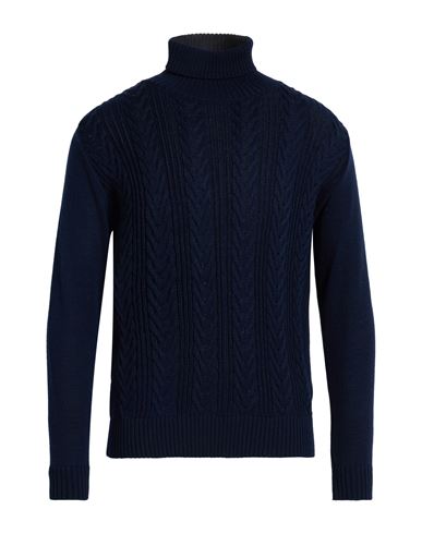 Twenty-one By Antonio Carnevale Man Turtleneck Midnight Blue Size S Wool, Acrylic In Blue