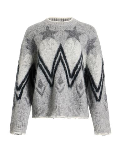 Kaos Jeans Woman Sweater Grey Size M Acrylic, Mohair Wool, Polyamide, Viscose, Metal In Gray
