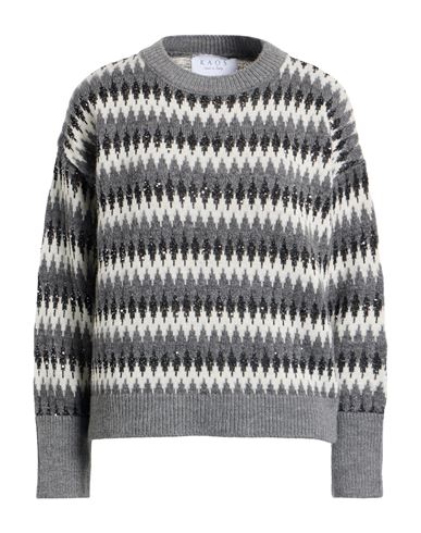 Kaos Woman Sweater Grey Size L Acrylic, Wool, Polyester, Mohair Wool, Polyamide In Gray