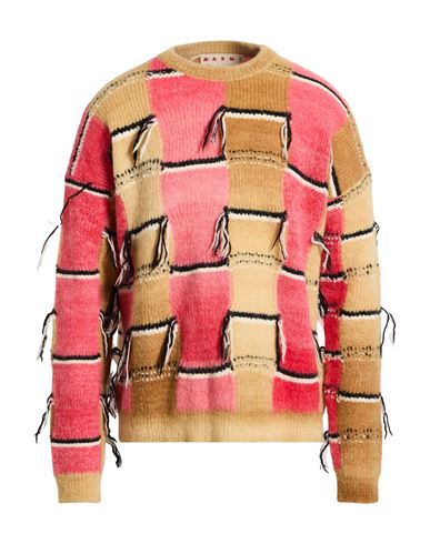 Marni Man Sweater Coral Size 40 Mohair Wool, Alpaca Wool, Polyamide, Virgin Wool In Brown