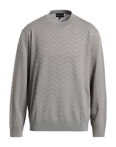 Emporio Armani Man Sweater Grey Size Xxxl Virgin Wool, Polyamide, Elastane In Gray