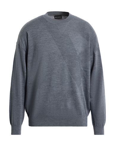 Emporio Armani Man Sweater Charcoal Size Xs Virgin Wool In Gray