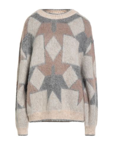 Kaos Jeans Woman Sweater Light Brown Size S Acrylic, Mohair Wool, Polyamide, Viscose, Metal In Neutral