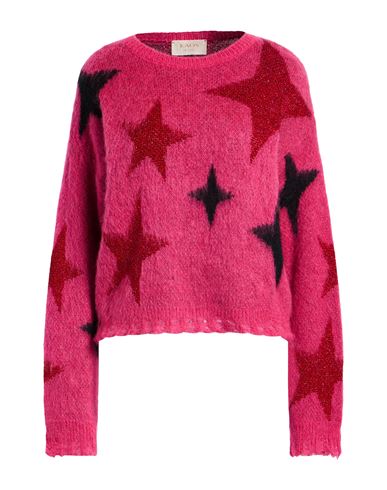 Kaos Jeans Woman Sweater Magenta Size S Mohair Wool, Viscose, Acrylic, Polyamide, Polyester In Purple