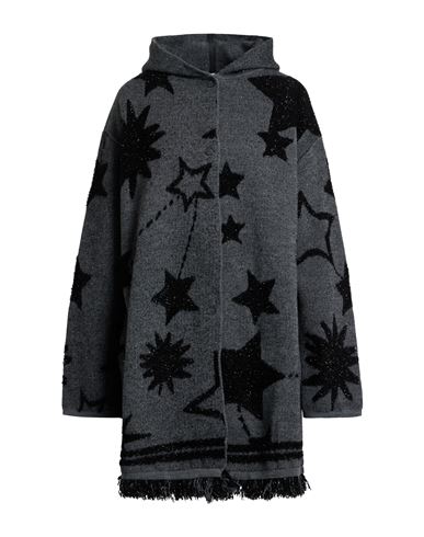 Kaos Woman Cardigan Charcoal Size L Acrylic, Polyamide, Wool, Metallic Fiber In Gray