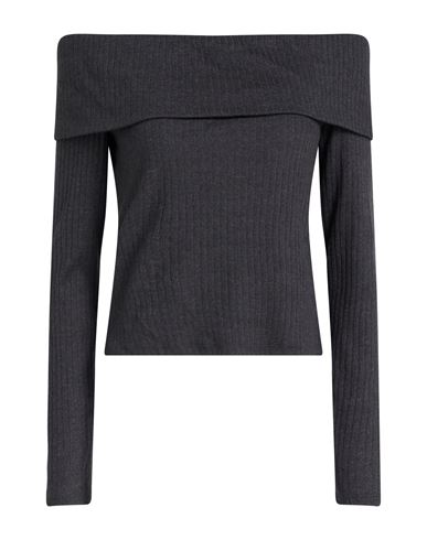 Only Woman Sweater Charcoal Size L Viscose, Recycled Polyester, Nylon In Gray