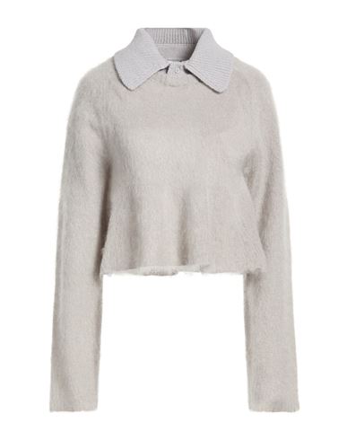 Loewe Woman Sweater Grey Size M Mohair Wool, Polyamide, Wool In Gray