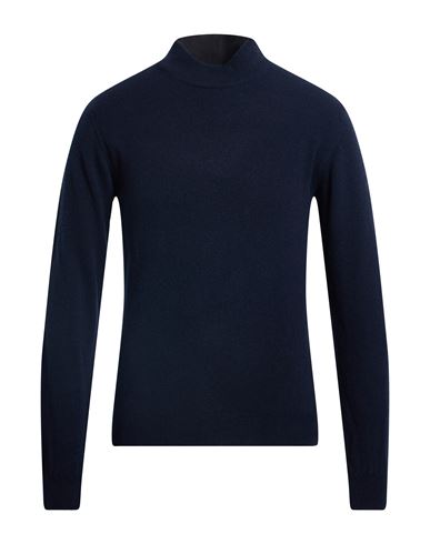 Wool & Co Man Turtleneck Midnight Blue Size S Merino Wool, Cashmere In Blue