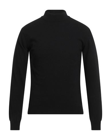Wool & Co Man Turtleneck Black Size M Merino Wool, Cashmere In Black