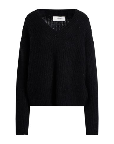 Laneus Woman Sweater Black Size 4 Baby Alpaca Wool, Polyamide, Virgin Wool, Polyester In Black