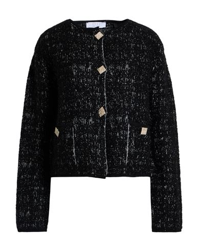 Kaos Woman Cardigan Black Size L Acrylic, Polyamide, Metal, Wool, Viscose