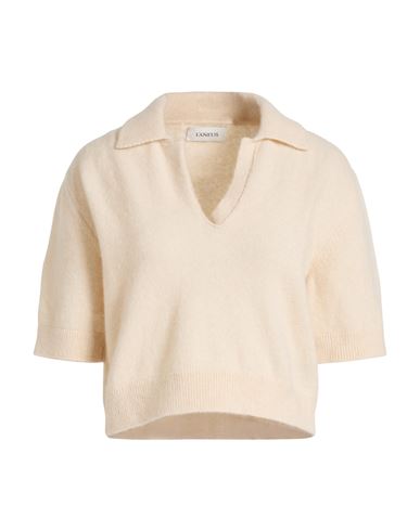 Laneus Woman Sweater Cream Size 4 Cashmere, Silk, Polyester In White