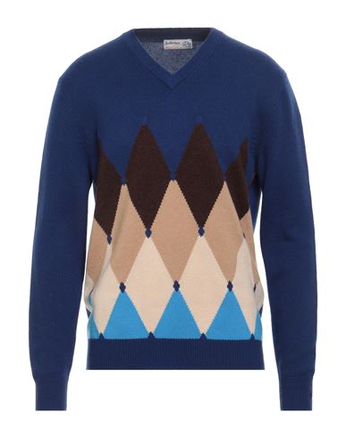 Ballantyne Of Peebles Man Sweater Blue Size 46 Cashmere In Multi