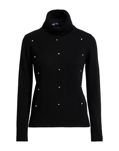 Mou Italy Deluxe Woman Turtleneck Black Size Xl Polyamide, Wool, Viscose, Cashmere In Black