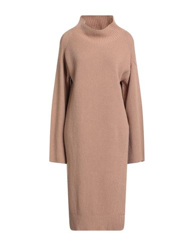 Antonelli Woman Midi Dress Camel Size S Wool, Silk, Cashmere In Pink