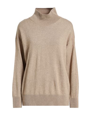 Alpha Studio Woman Turtleneck Beige Size 8 Recycled Wool, Ecovero Viscose, Recycled Polyamide, Recyc In Brown