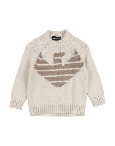 Emporio Armani Toddler Boy Sweater Beige Size 4 Virgin Wool, Acrylic In Neutral