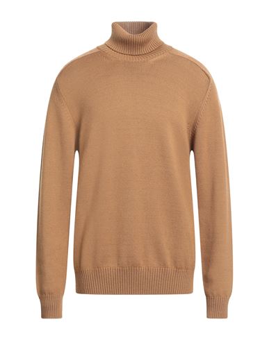Paolo Pecora Man Turtleneck Camel Size Xxl Virgin Wool In Gold