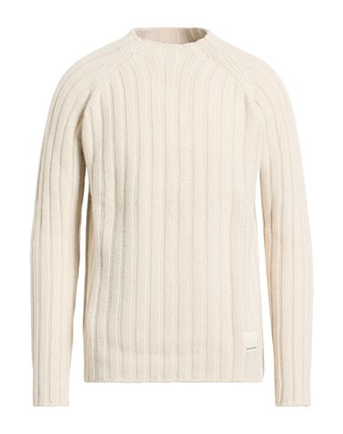 Emporio Armani Man Sweater Ivory Size L Wool, Viscose, Polyamide, Cashmere In Neutral