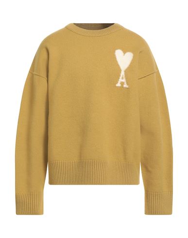 Ami Alexandre Mattiussi Man Sweater Mustard Size Xl Virgin Wool, Alpaca Wool, Wool In Nude