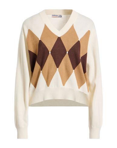 Ballantyne Of Peebles Woman Sweater Ivory Size 10 Cashmere In Multi