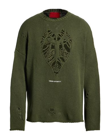 Vision Of Super Man Sweater Military Green Size L Cotton, Acrylic In Green
