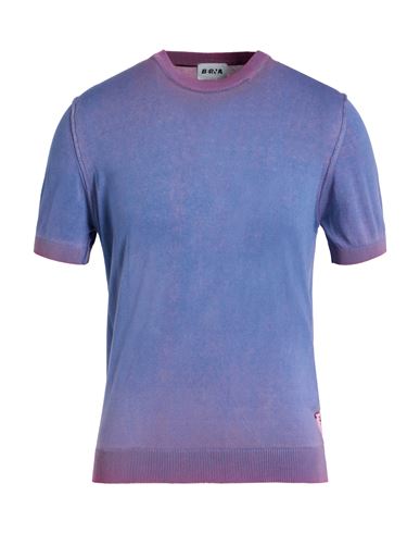 Berna Man Sweater Lilac Size L Cotton In Blue