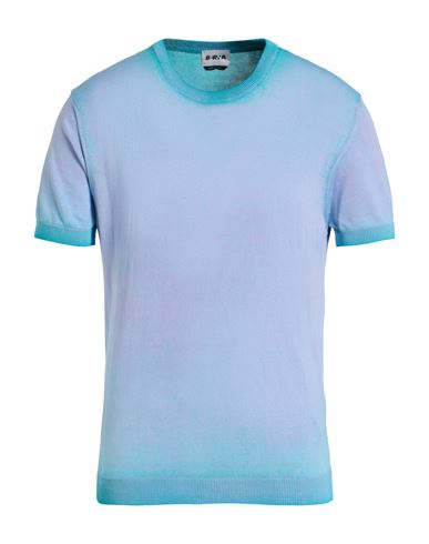 Berna Man Sweater Sky Blue Size Xxl Cotton In Blue