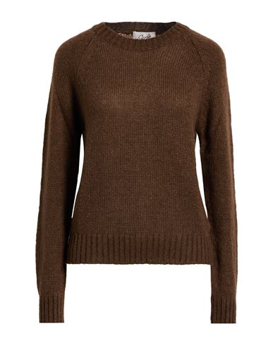 Croche Crochè Woman Sweater Brown Size M Acrylic, Mohair Wool, Polyamide In Brown