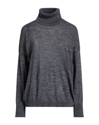 Croche Crochè Woman Turtleneck Grey Size M Wool, Acrylic In Gray