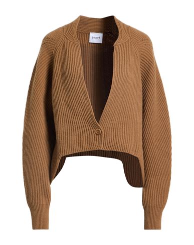 Nude Woman Cardigan Sand Size 6 Virgin Wool In Brown