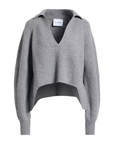 Nude Woman Sweater Grey Size 4 Virgin Wool In Gray