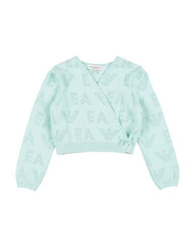 Emporio Armani Toddler Girl Wrap Cardigans Light Green Size 3 Viscose, Acrylic, Polyester In Blue