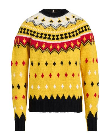 Moncler Grenoble Man Sweater Yellow Size L Virgin Wool, Polyamide In Yellow